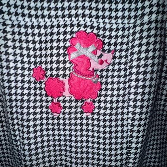 George Girls Size 8 Poodle Dress Set Black Houndstooth Pink Shirt Ruffle Hem NWT - Picture 3 of 14